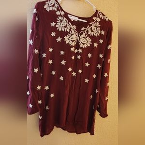 Women's Embroidered Boho Blouse size Small